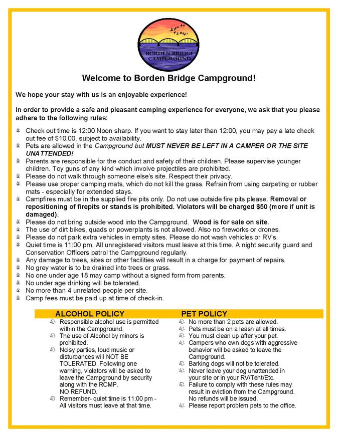 Campground Rules